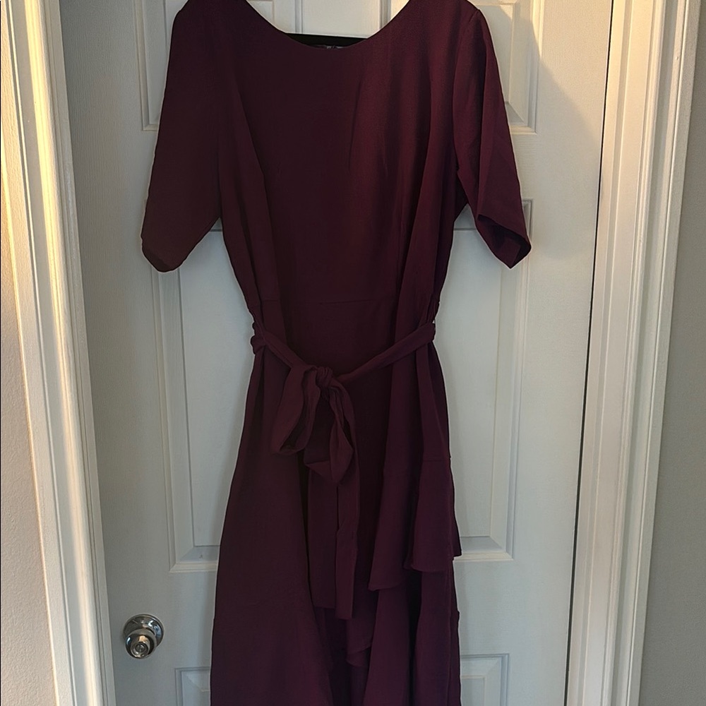 Lane Bryant Purple Midi Ruffle Dress